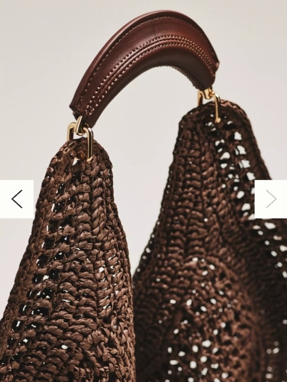 Urban Expressions Brown Woven Crescent Hobo with Padded Handle - Picture 8 of 16